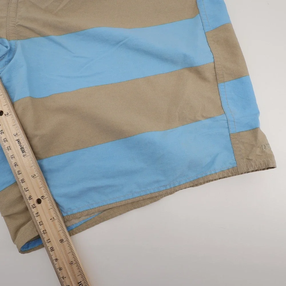 Patagonia‎ Minimalist Wavefarer Striped Board Shorts Blue Tan Mens Size 33